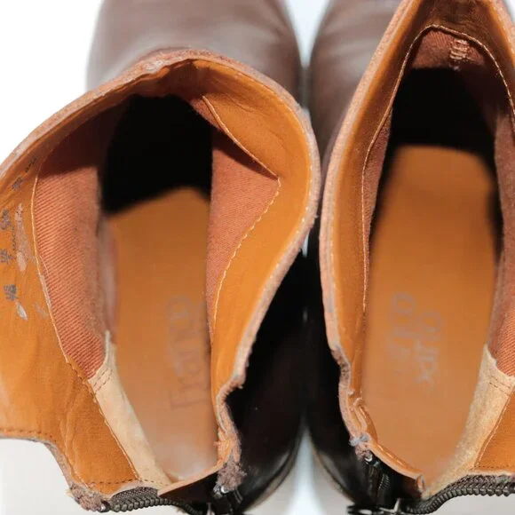Franco Sarto Women's Mack Boot Size 7 Pointed Block Heel Brown Leather Comfy - Picture 12 of 12
